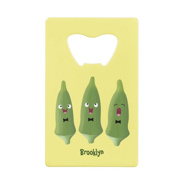 Cute singing okra vegetable cartoon (Front)