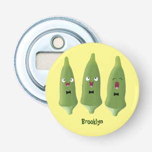 Cute singing okra vegetable cartoon bottle opener