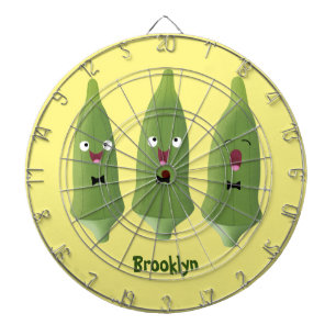 Cute singing okra vegetable cartoon dartboard