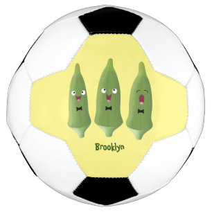 Cute singing okra vegetable cartoon football