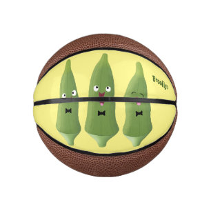 Cute singing okra vegetable cartoon mini basketball