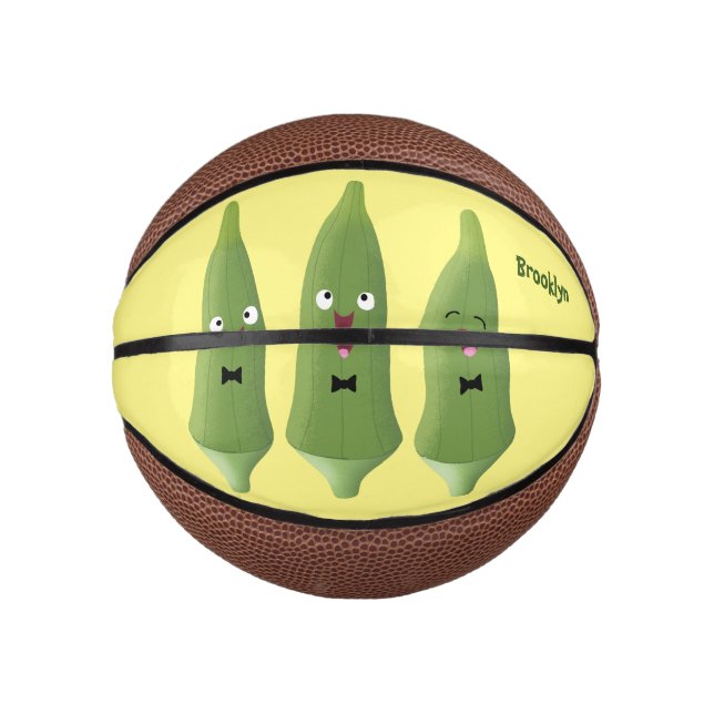 Cute singing okra vegetable cartoon mini basketball (Front)