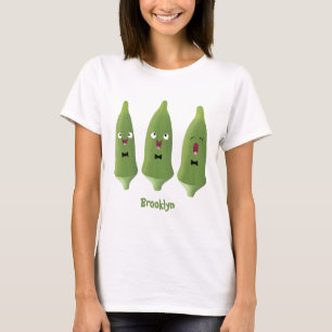 Cute singing okra vegetable cartoon T-Shirt