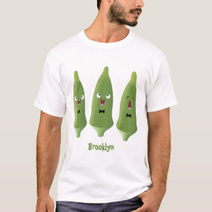 Cute singing okra vegetable cartoon T-Shirt