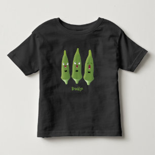 Cute singing okra vegetable cartoon toddler T-Shirt