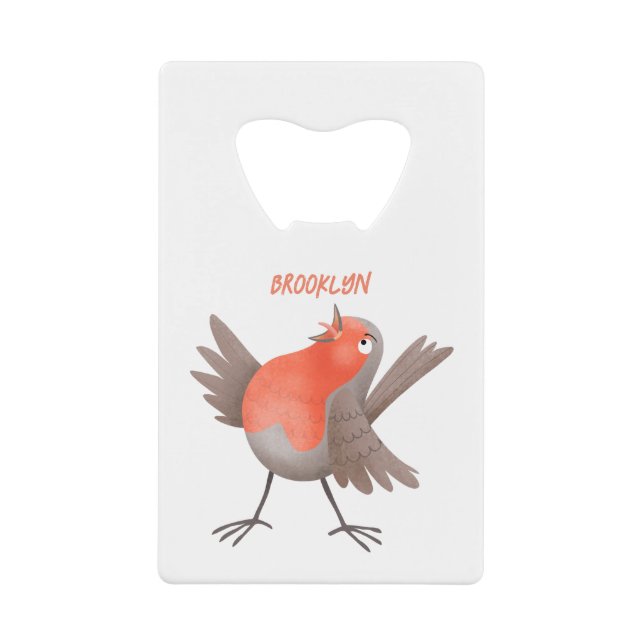 Cute singing robin bird cartoon (Front)