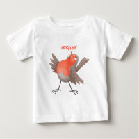 Cute singing robin bird cartoon