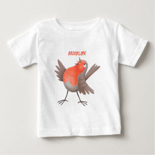 Cute singing robin bird cartoon baby T-Shirt