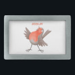 Cute singing robin bird cartoon belt buckle<br><div class="desc">A cute singing robin in cartoon illustration style. Songbird fun!</div>