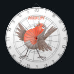 Cute singing robin bird cartoon  dartboard<br><div class="desc">A cute singing robin in cartoon illustration style. Songbird fun!</div>