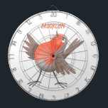 Cute singing robin bird cartoon dartboard<br><div class="desc">A cute singing robin in cartoon illustration style. Songbird fun!</div>
