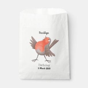 Cute singing robin bird cartoon favour bags