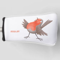 Cute singing robin bird cartoon