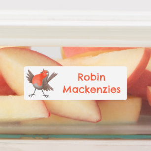 Cute singing robin bird cartoon personalised