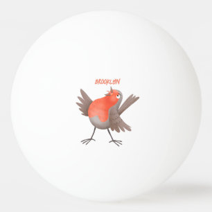 Cute singing robin bird cartoon ping pong ball