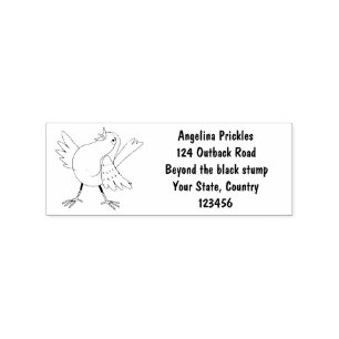 Cute singing robin bird cartoon rubber stamp