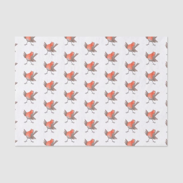 Cute singing robin bird cartoon tissue paper (Front)