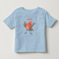 Cute singing robin bird cartoon