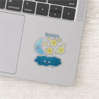 Cute singing stars, moon and cloud cartoon