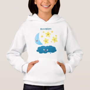 Cute singing stars, moon and cloud cartoon