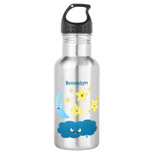 Cute singing stars, moon and cloud cartoon 532 ml water bottle
