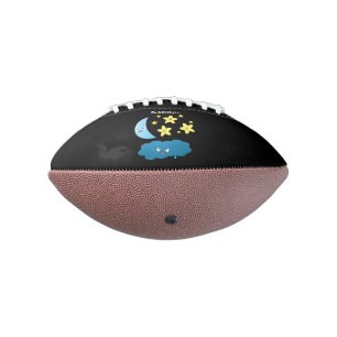 Cute singing stars, moon and cloud cartoon american football