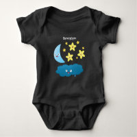 Cute singing stars, moon and cloud cartoon