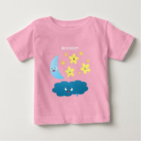 Cute singing stars, moon and cloud cartoon