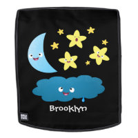 Cute singing stars, moon and cloud cartoon