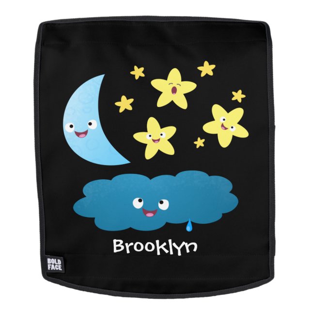 Cute singing stars, moon and cloud cartoon backpack (Removable Face)