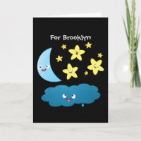 Cute singing stars, moon and cloud cartoon