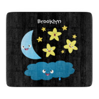 Cute singing stars, moon and cloud cartoon