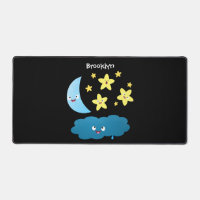 Cute singing stars, moon and cloud cartoon