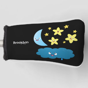 Cute singing stars, moon and cloud cartoon golf head cover