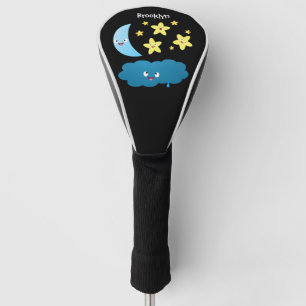Cute singing stars, moon and cloud cartoon golf head cover