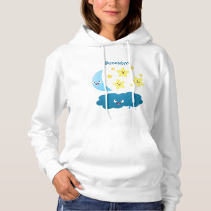 Cute singing stars, moon and cloud cartoon hoodie