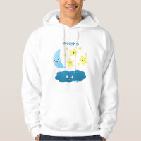 Cute singing stars, moon and cloud cartoon