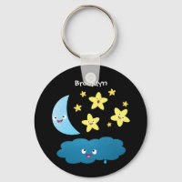 Cute singing stars, moon and cloud cartoon