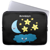 Cute singing stars, moon and cloud cartoon