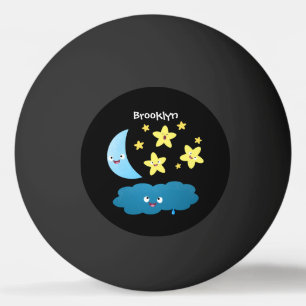 Cute singing stars, moon and cloud cartoon ping pong ball
