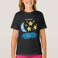 Cute singing stars, moon and cloud cartoon