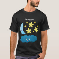 Cute singing stars, moon and cloud cartoon
