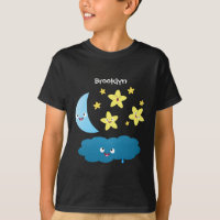 Cute singing stars, moon and cloud cartoon