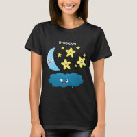 Cute singing stars, moon and cloud cartoon