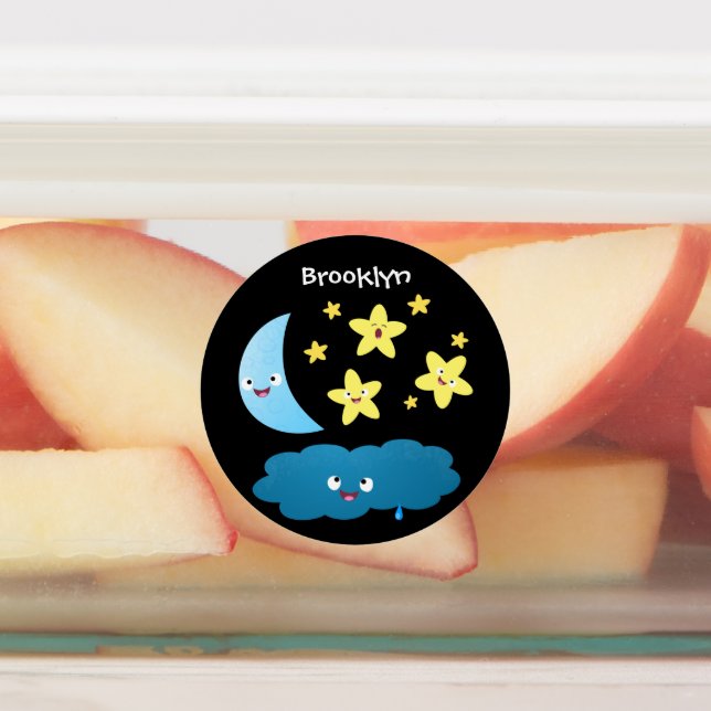 Cute singing stars, moon and cloud personalised (Affixed)