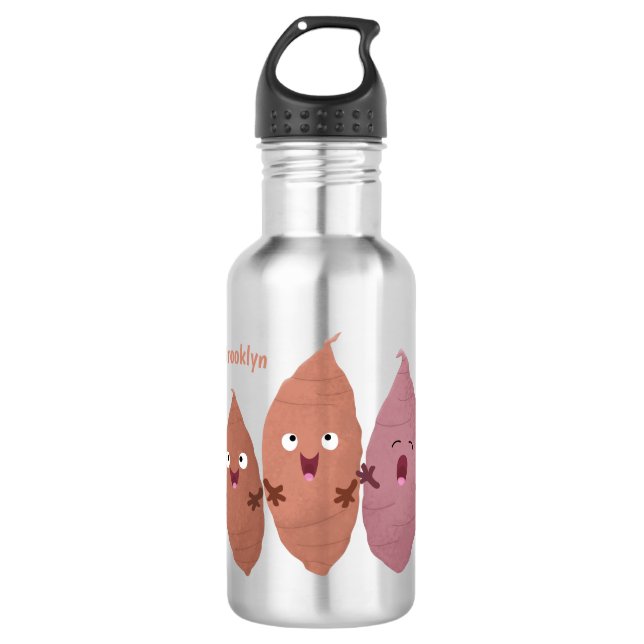 Cute singing sweet potatoes cartoon vegetables 532 ml water bottle (Front)