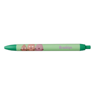 Cute singing sweet potatoes cartoon vegetables  black ink pen