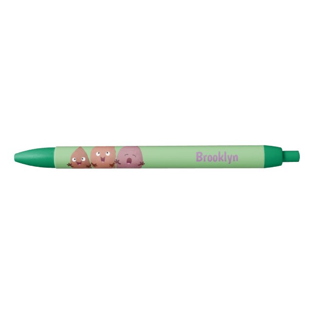 Cute singing sweet potatoes cartoon vegetables  black ink pen (Front)
