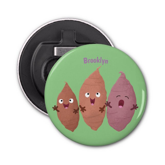 Cute singing sweet potatoes cartoon vegetables bottle opener (Front)