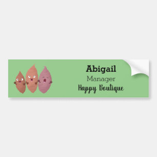 Cute singing sweet potatoes cartoon vegetables bumper sticker